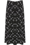 Plus Size Floral Leafy Print Midi Skirt For Women  - Dropwear