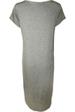 Turquoise Plain Short Sleeve Jersey Midi Dress For Women 12-14 - Dropwear