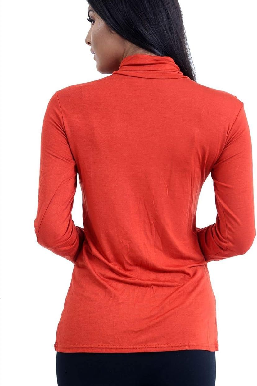 Turtle Neck Long Sleeve Top For Women  - Dropwear