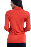 Turtle Neck Long Sleeve Top For Women  - Dropwear