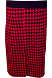 Wine Plus Size Midi Skirt Dogtooth For Women 20-22 - Dropwear
