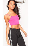 Purple Bralet Crop Stretch Vest Top For Women 12-14 - Dropwear
