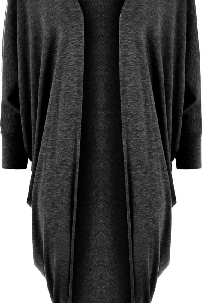 Green Plus Size Batwing Long Open Cardigan Top For Women 16-18 - Dropwear