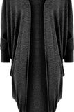 Green Plus Size Batwing Long Open Cardigan Top For Women 16-18 - Dropwear