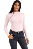 Peach Plus Size Turtle Neck Long Sleeve Top For Women 24-26 - Dropwear