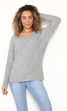 Cable Knitted V-Neck Sweater Top For Women  - Dropwear