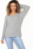 Plus Size Cable Knitted Sweater Top For Women  - Dropwear