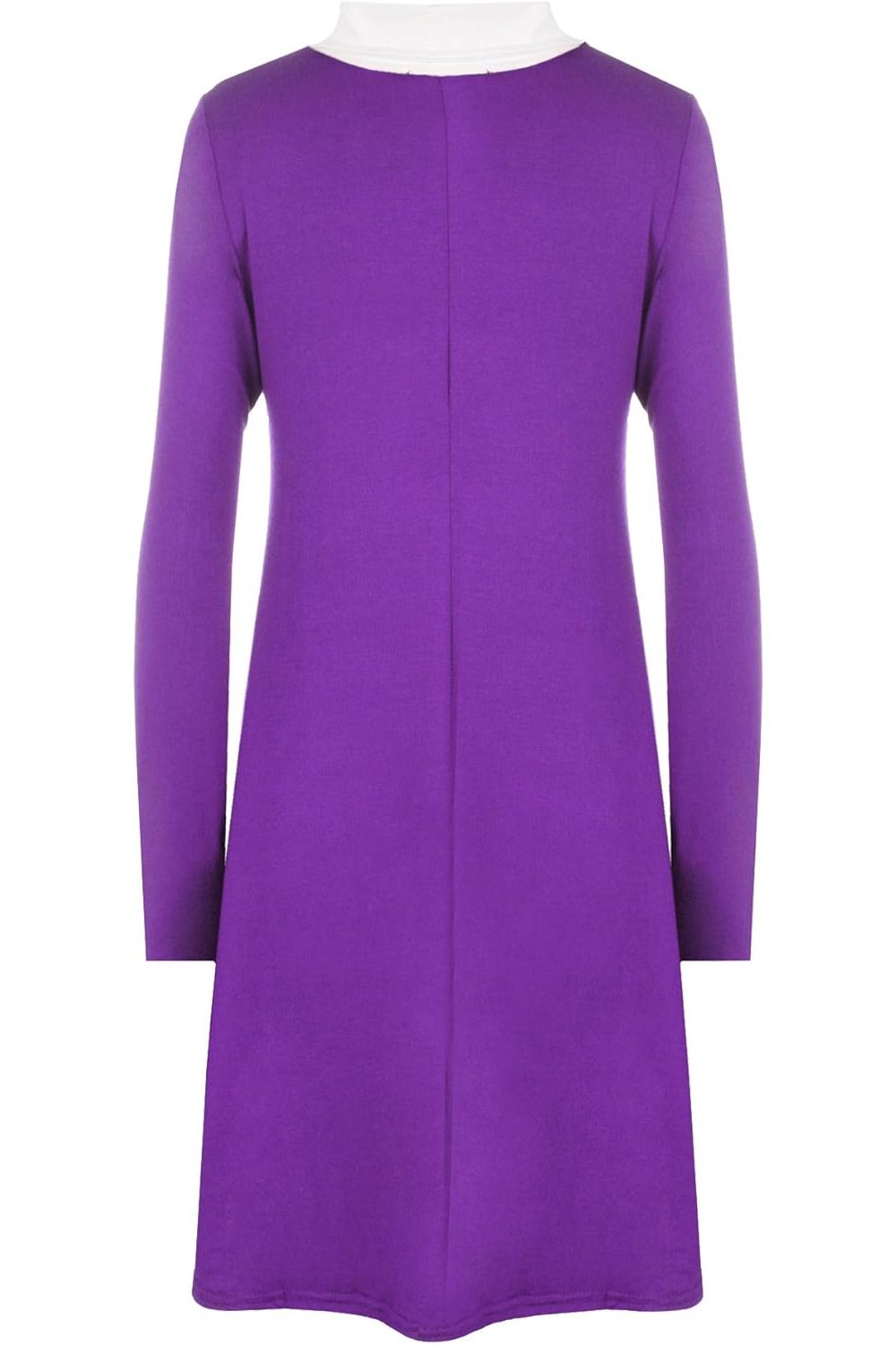 Plain Collar Flared Ladies Swing Dress For Women  - Dropwear