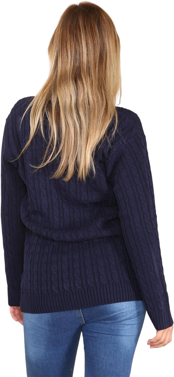 Yellow Cable Knitted V-Neck Sweater Top For Women 12-14 - Dropwear
