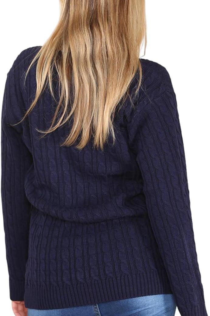 Black Plus Size Cable Knitted Sweater Top For Women 18-20 - Dropwear