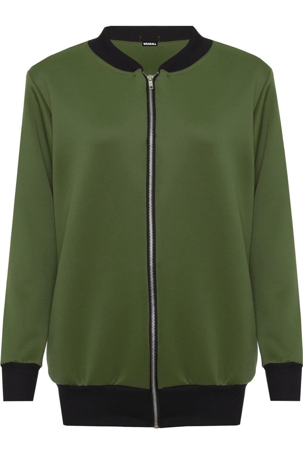 Pink Plain Bomber Jacket Sleeve Top For Women 22-24 - Dropwear