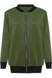 Pink Plain Bomber Jacket Sleeve Top For Women 22-24 - Dropwear