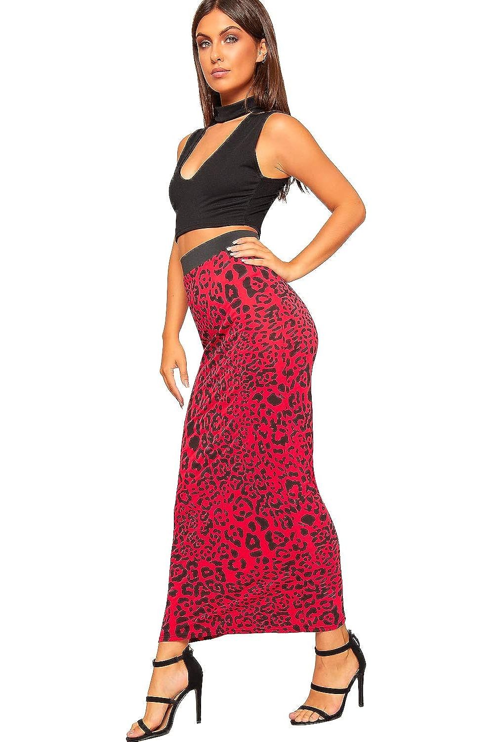 Horizontal Stripe Plus Size High Waist Stretch Long Maxi Skirt For Women 20-22 - Dropwear