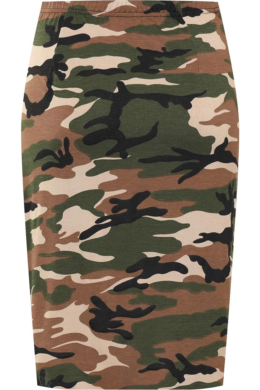Camouflage Printed Stretch Pencil Midi Skirt For Women 12-14 - Dropwear