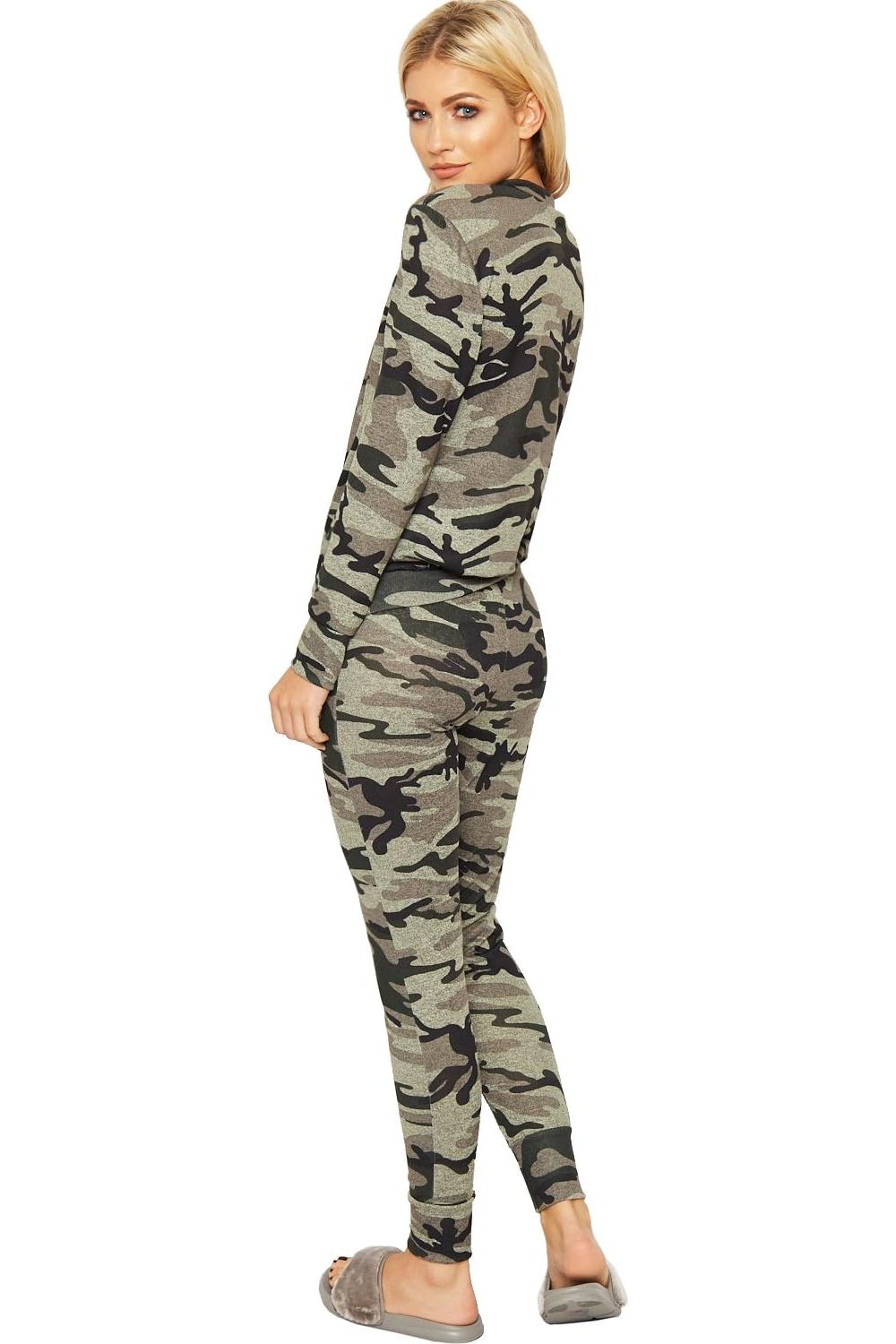 Army Camouflage Print Tracksuit For Women  - Dropwear