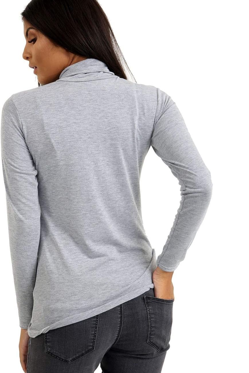 Mocha Plus Size Turtle Neck Long Sleeve Top For Women 24-26 - Dropwear