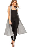 Mocha Sleeveless Maxi Cardigan For Women 8-10 - Dropwear