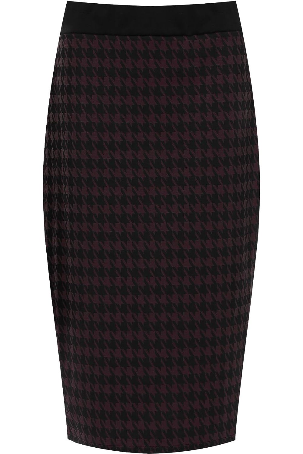 Plus Size Midi Skirt Dogtooth For Women  - Dropwear