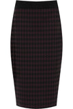 Plus Size Midi Skirt Dogtooth For Women  - Dropwear