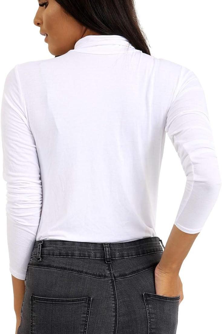 Navy Blue Turtle Neck Long Sleeve Top For Women 12-14 - Dropwear