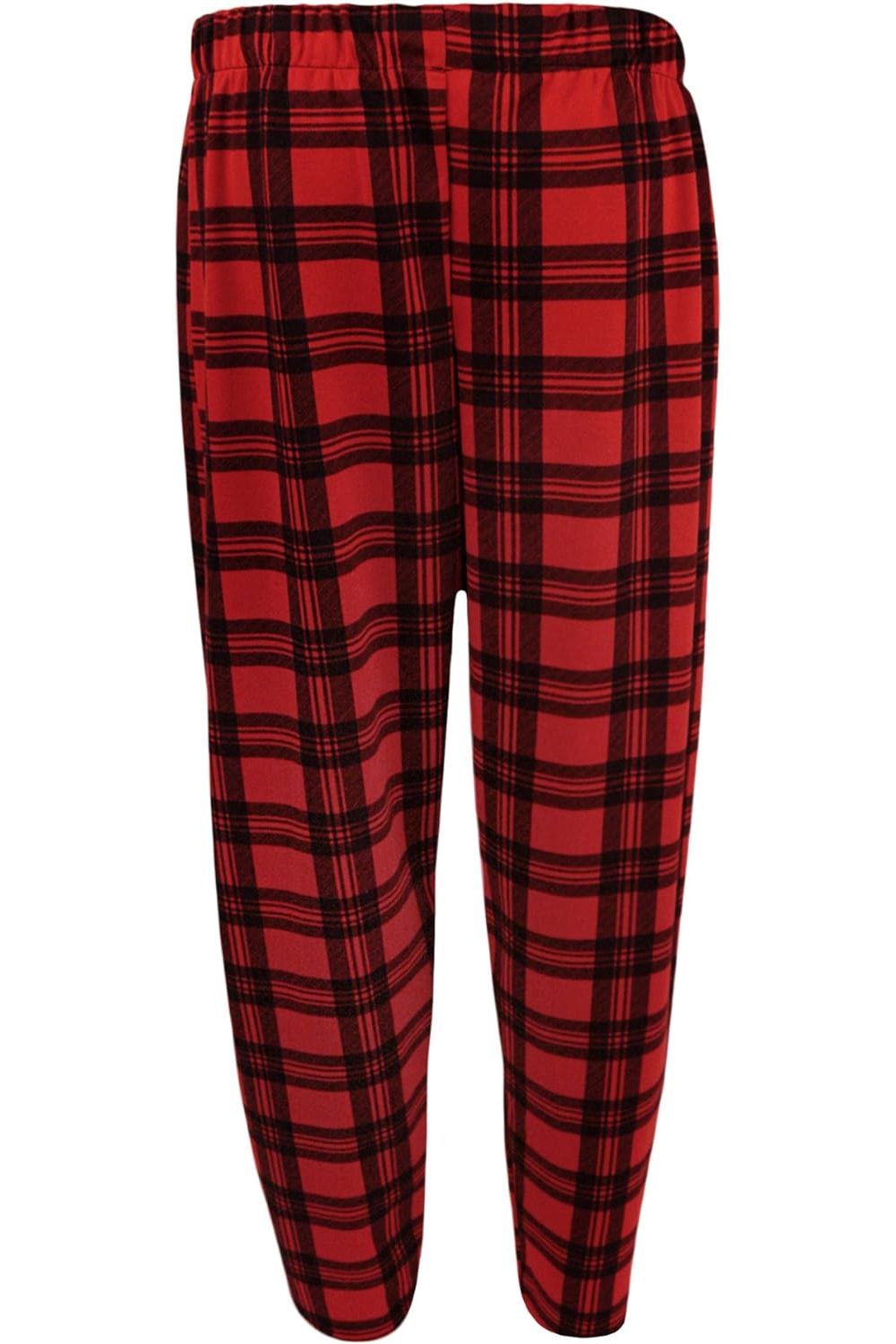 Red Tartan Plus Size Tartan Check Print Ladies Long Trousers For Women 14 - Dropwear