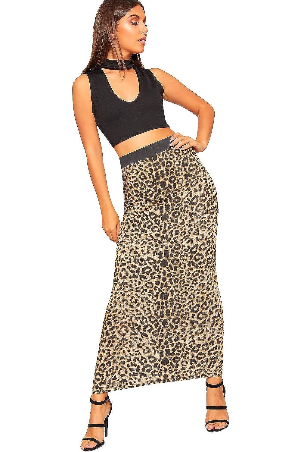 Striped Plus Size High Waist Stretch Long Maxi Skirt For Women 16-18 - Dropwear