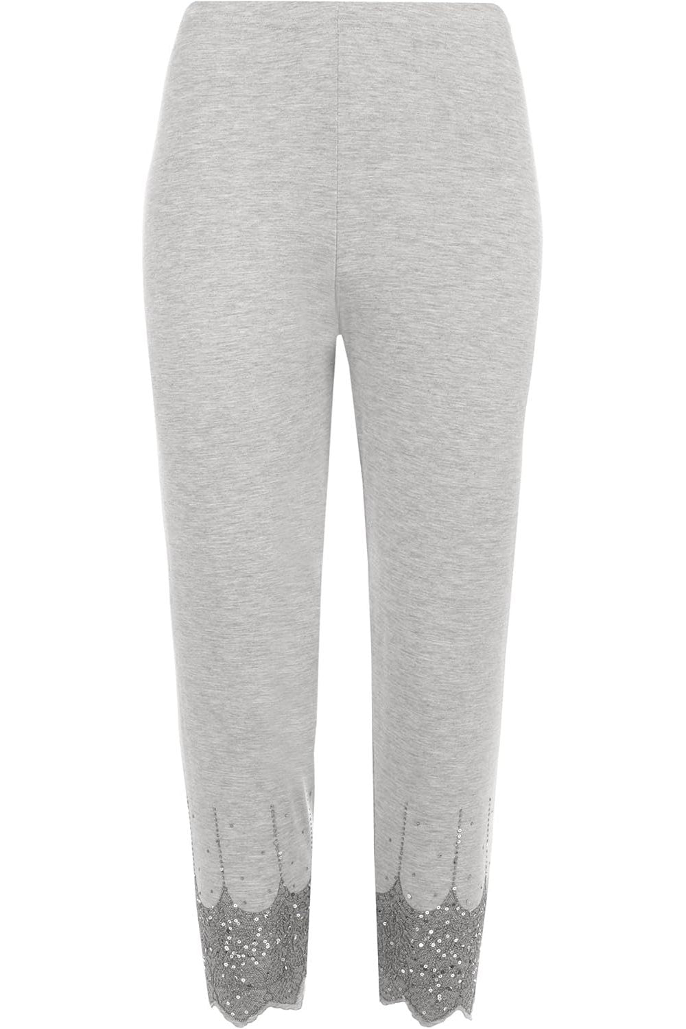 Scallop Edge Sequin Leggings For Women  - Dropwear