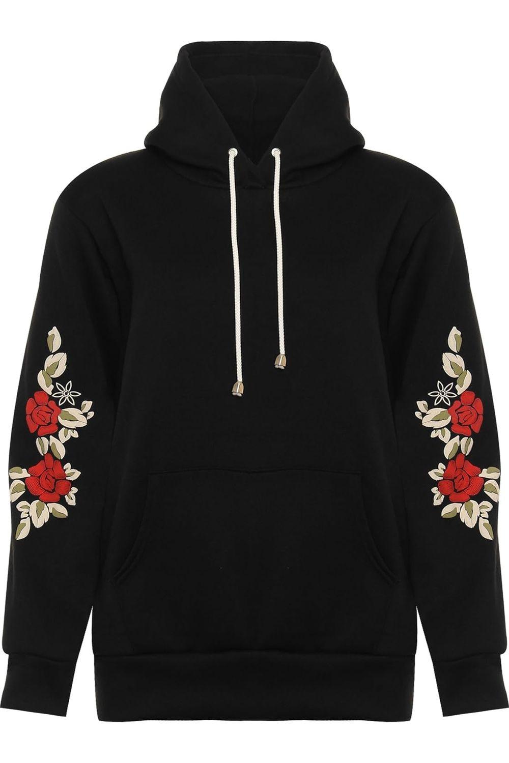 Royal Blue Embroidered Pouch Pocket Sweatshirt For Women 16-18 - Dropwear