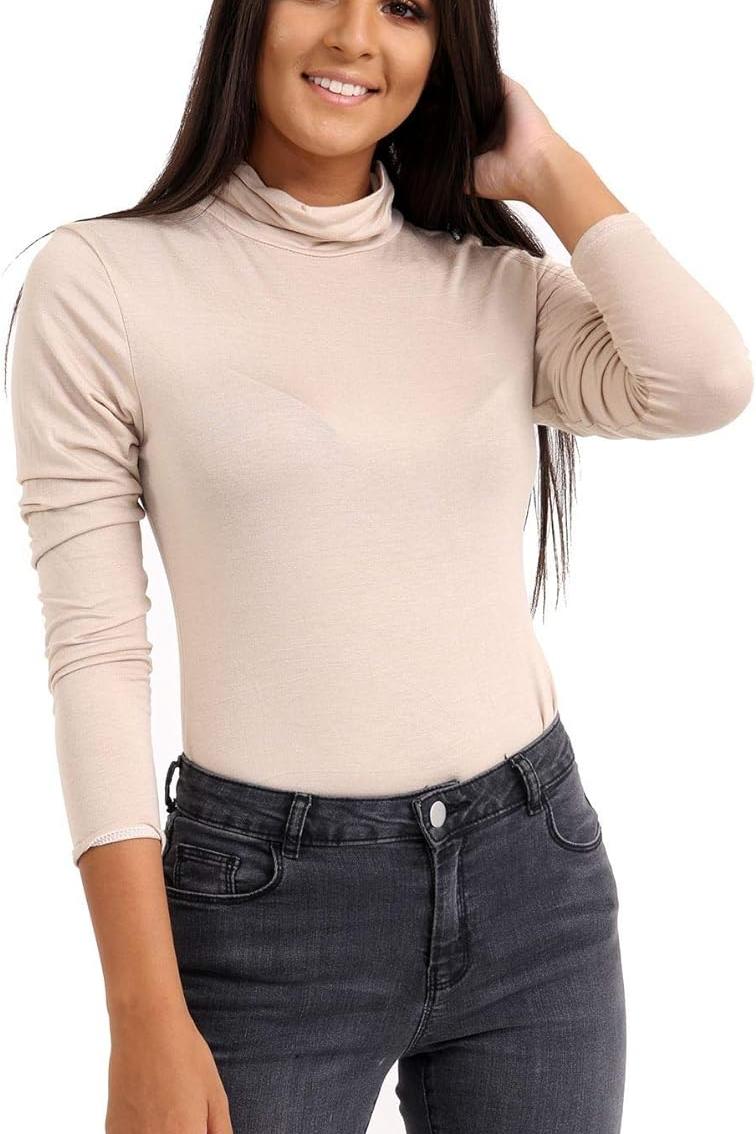 Turquoise Plus Size Turtle Neck Long Sleeve Top For Women 16-18 - Dropwear