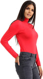 Turtle Neck Long Sleeve Top For Women  - Dropwear