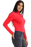 Royal Blue Plus Size Turtle Neck Long Sleeve Top For Women 20-22 - Dropwear