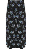 Teal Floral Teal Floral Midi Skirt For Women 12-14 - Dropwear