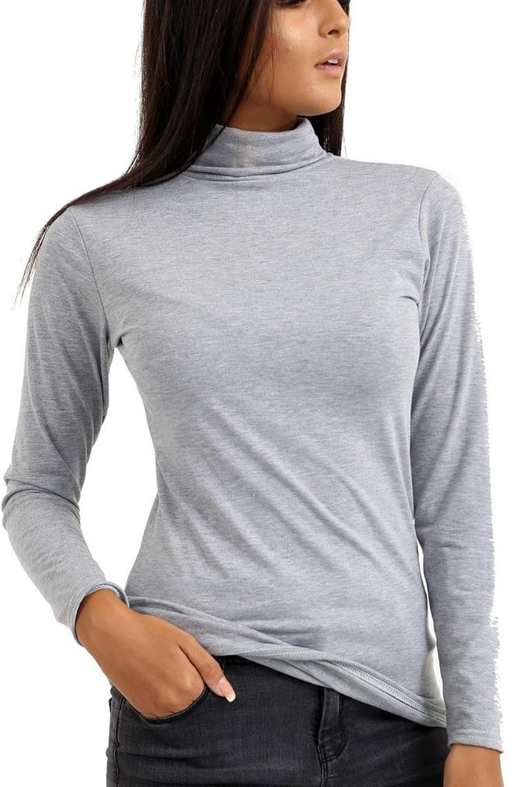 Purple Turtle Neck Long Sleeve Top For Women 12-14 - Dropwear