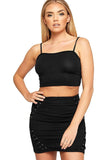 Black Bralet Crop Stretch Vest Top For Women 8-10 - Dropwear