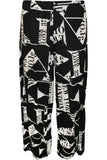 Plus Size Letters Print Palazzo Trouser For Women  - Dropwear