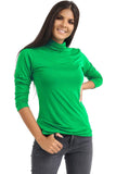Grey Plus Size Turtle Neck Long Sleeve Top For Women 24-26 - Dropwear