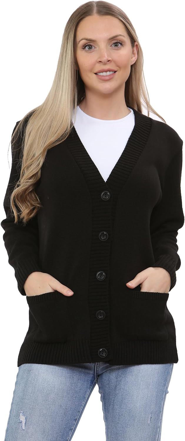 Cream Women Knitted Plain Cardigan For Women 8-10 - Dropwear