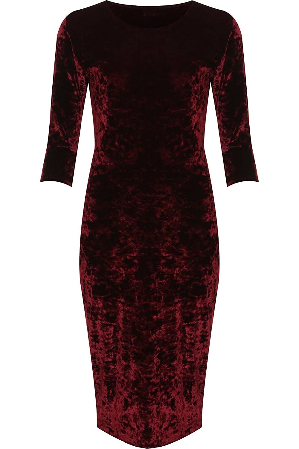 Black Plus Size Crushed Velour Velvet Bodycon Dress For Women 16 - Dropwear