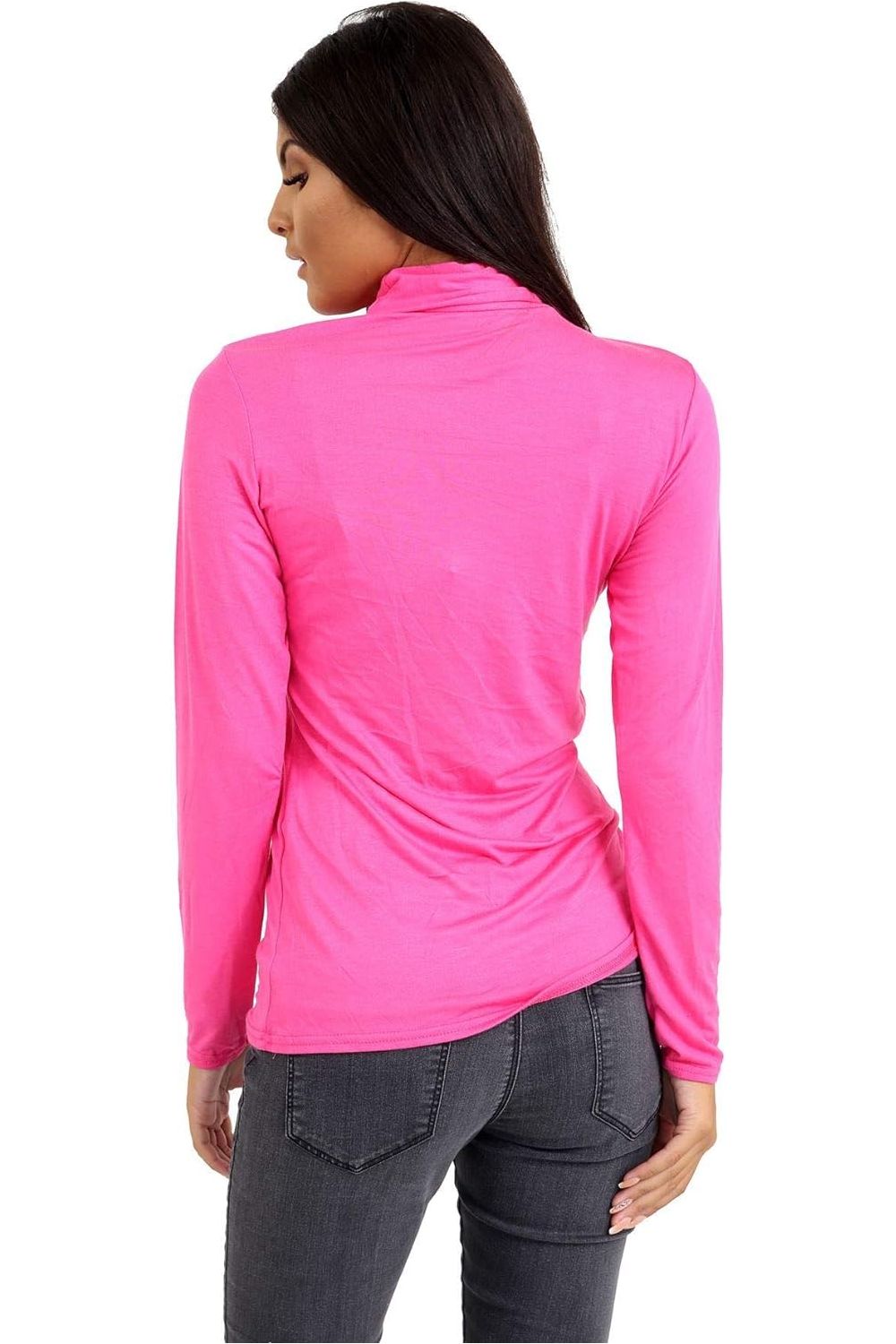 Charcoal Plus Size Turtle Neck Long Sleeve Top For Women 16-18 - Dropwear