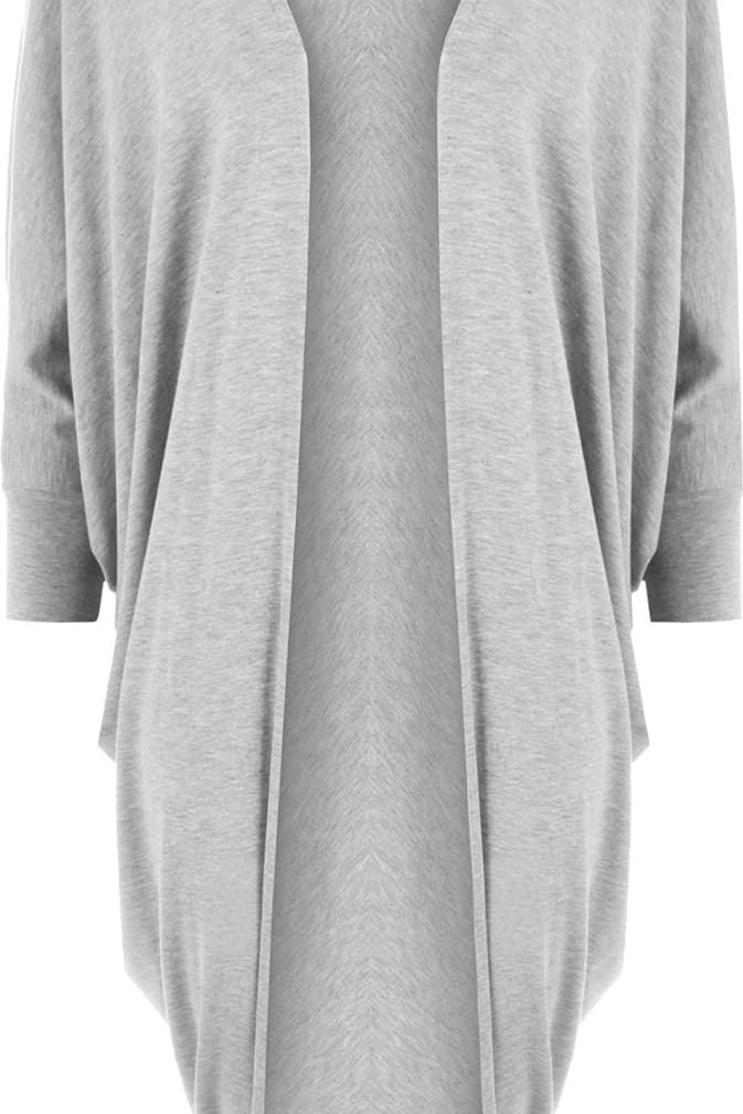 Mocha Plus Size Batwing Long Open Cardigan Top For Women 16-18 - Dropwear