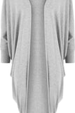 Mocha Plus Size Batwing Long Open Cardigan Top For Women 16-18 - Dropwear