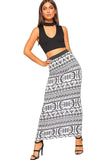 Brown Leopard Plus Size High Waist Stretch Long Maxi Skirt For Women 16-18 - Dropwear