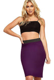 Mocha Plus Size Plain Stretch Pencil Midi Skirt For Women 20-22 - Dropwear