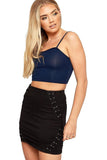 Neon Green Bralet Crop Stretch Vest Top For Women 12-14 - Dropwear