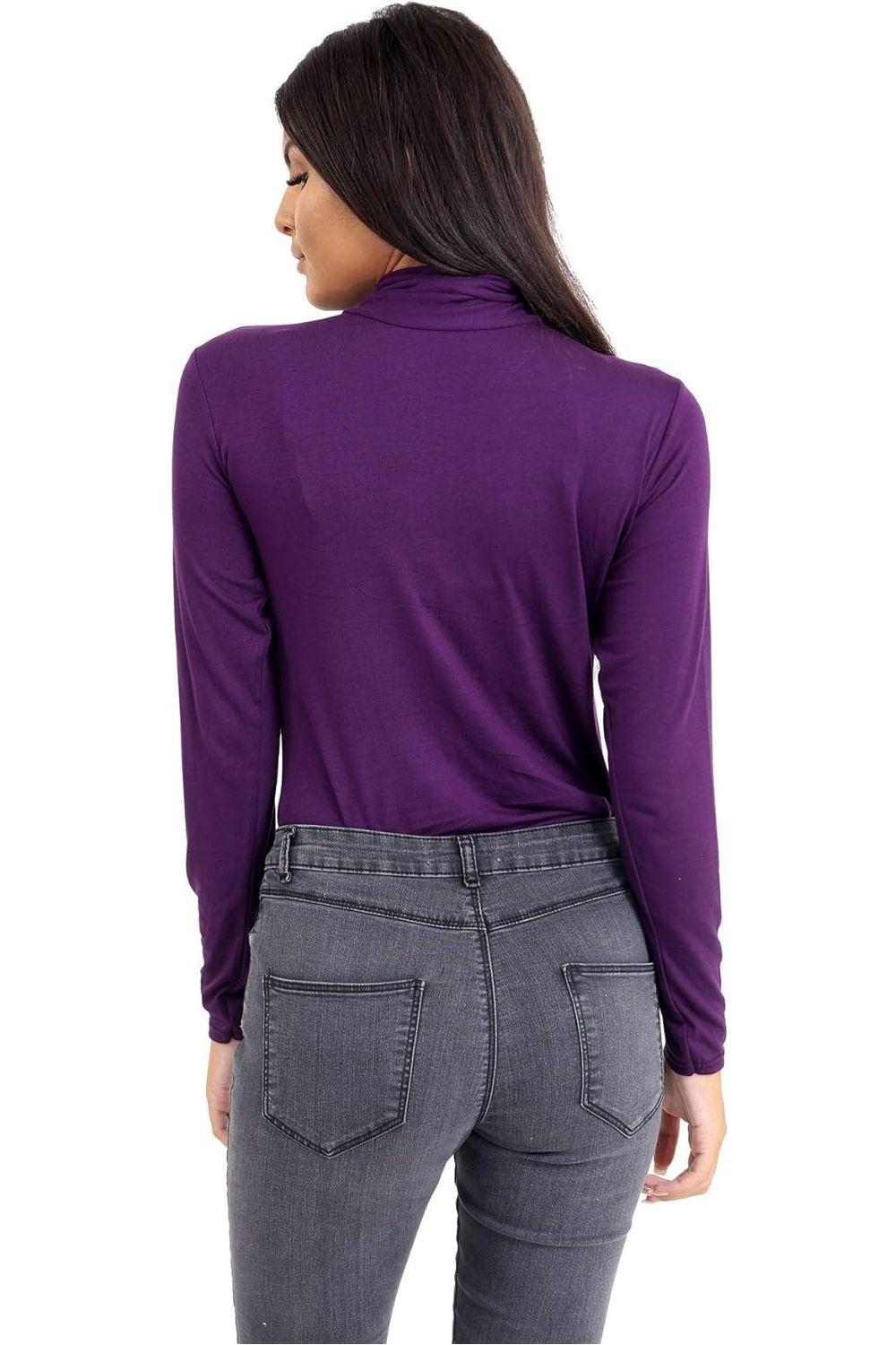 Turtle Neck Long Sleeve Top For Women  - Dropwear