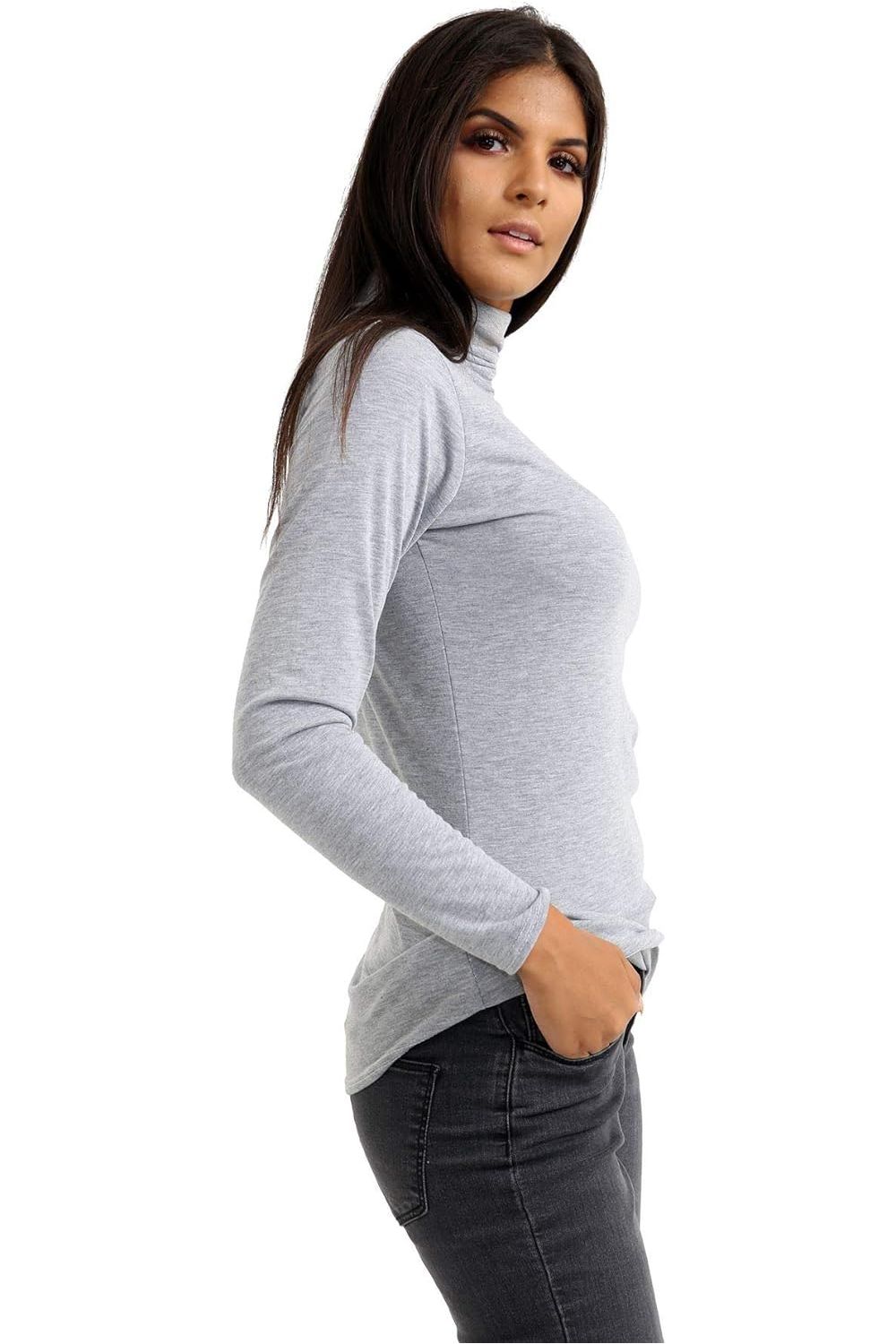 Mocha Plus Size Turtle Neck Long Sleeve Top For Women 16-18 - Dropwear