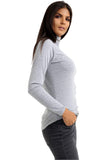 Mocha Plus Size Turtle Neck Long Sleeve Top For Women 16-18 - Dropwear
