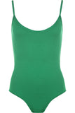 Khaki Green BASICS Solid Scoop Neck Bodysuit For Women 12-14 - Dropwear