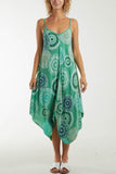 Turquoise Kaleidoscope Hanky Hem Cami Dress For Women ONE SIZE - Dropwear