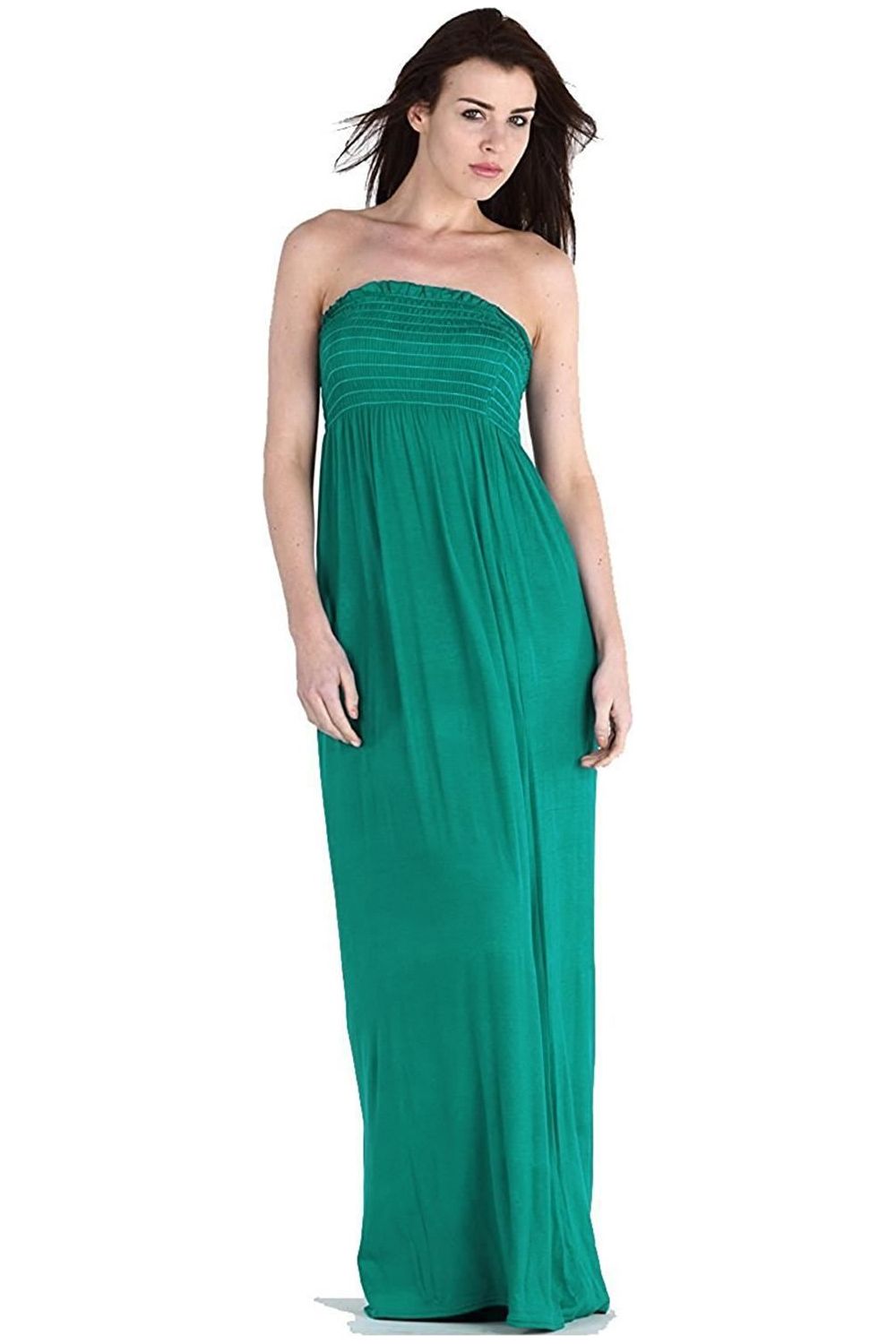 Charcoal Strapless Sheering Maxi Dress For Women 12-14 - Dropwear